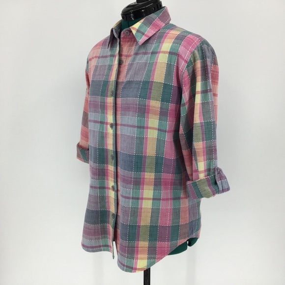 Koret City Blues Vintage Plaid Button-Up Shirt - Picture 2 of 14